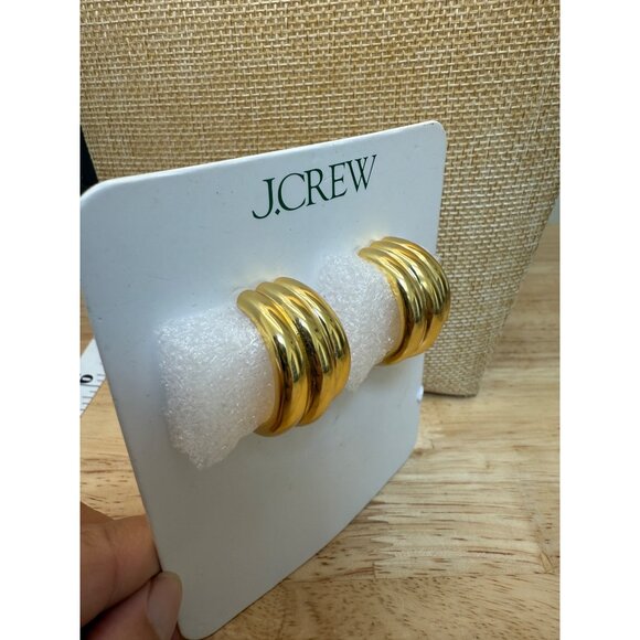 J.Crew Gold-Tone Chunky Hoop Earrings - Picture 2 of 9